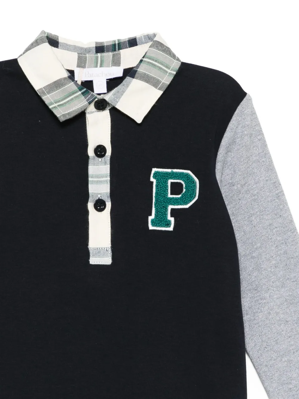 Patachou Long-sleeve Cotton Polo Shirt In Black