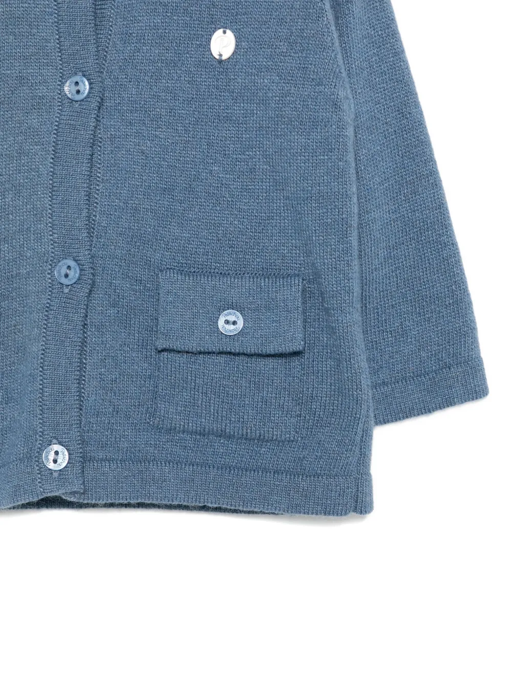Patachou Patch-pocket Buttoned Cardigan In Blue