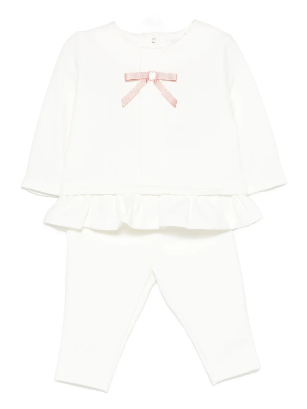 Patachou bow-embellished ruffled-hem trousers (set of two) | White | Image 1