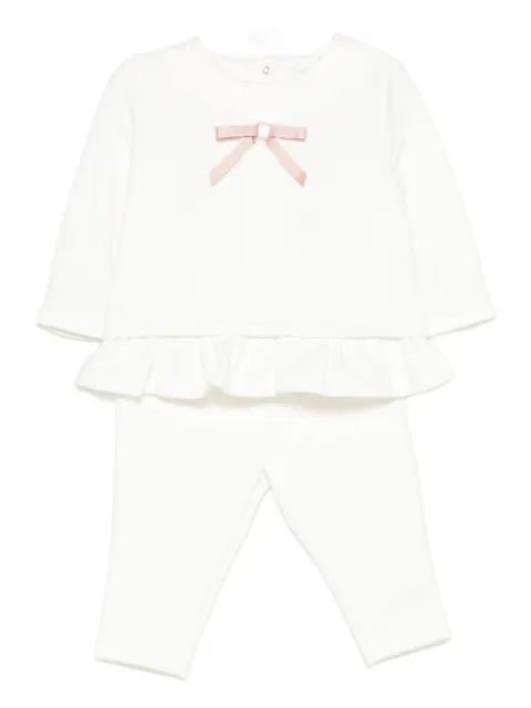 Patachou bow-embellished ruffled-hem trousers (set of two)