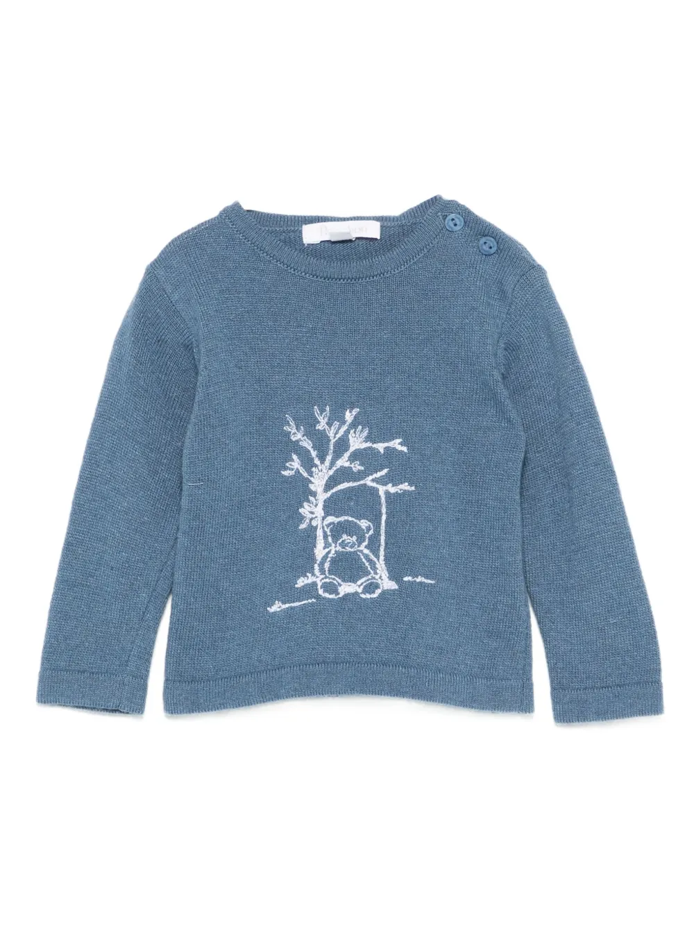 Patachou embroidered-bear sweater | Blue | Image 1