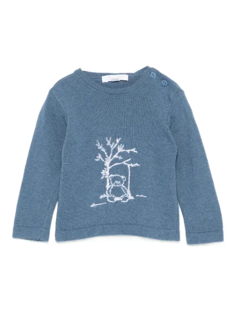Patachou embroidered-bear sweater