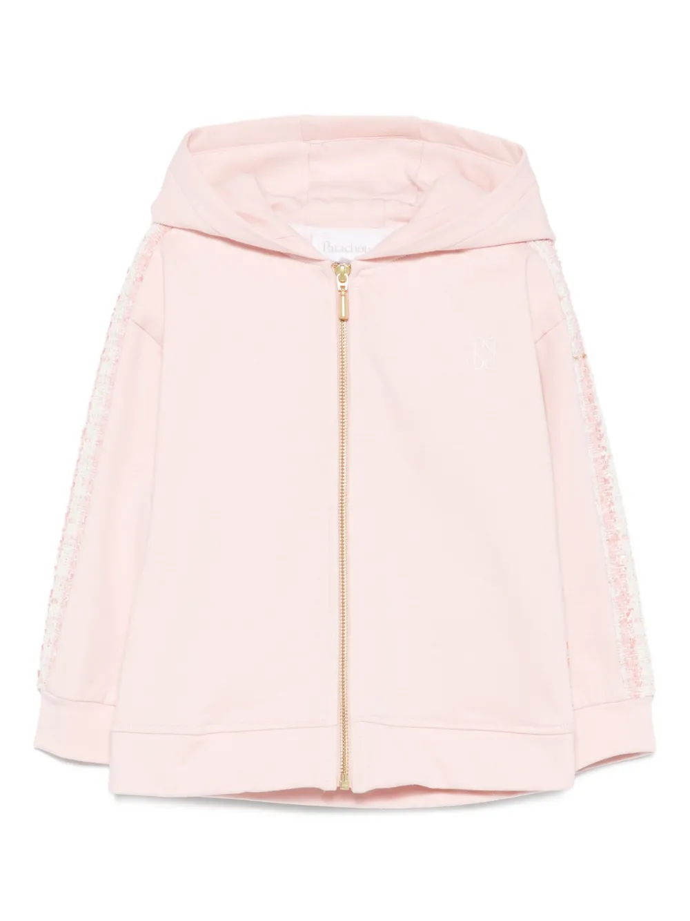 Patachou Kids' Tweed-panel Jacket In Pink