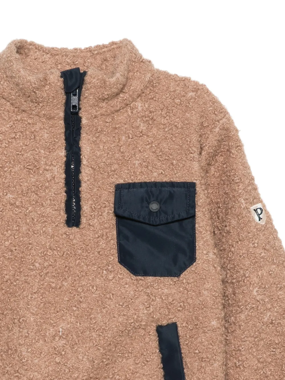 Patachou Half-zip Fleece Sweatshirt In Brown