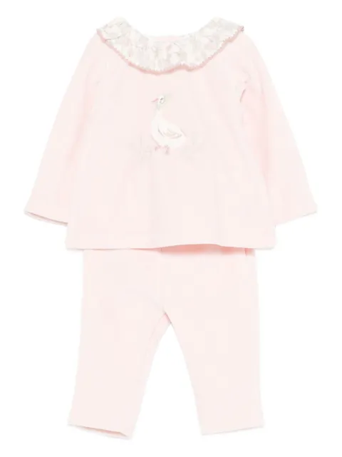 Patachou embroidered-duck trousers (set of two)
