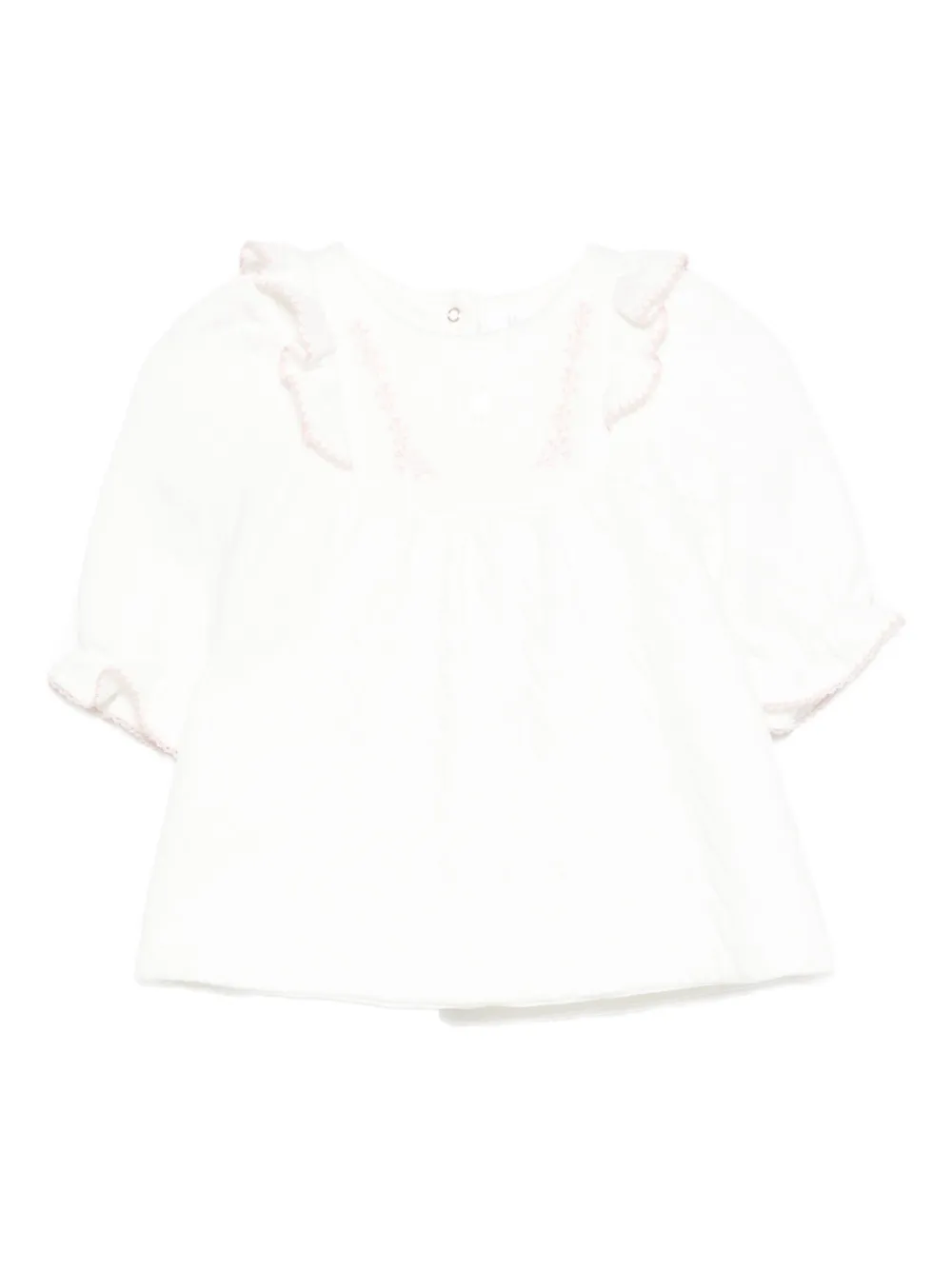 Patachou Embroidered Dress In White