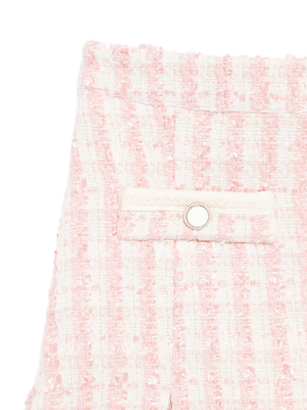 Patachou Pleated Tweed Skirt In Pink