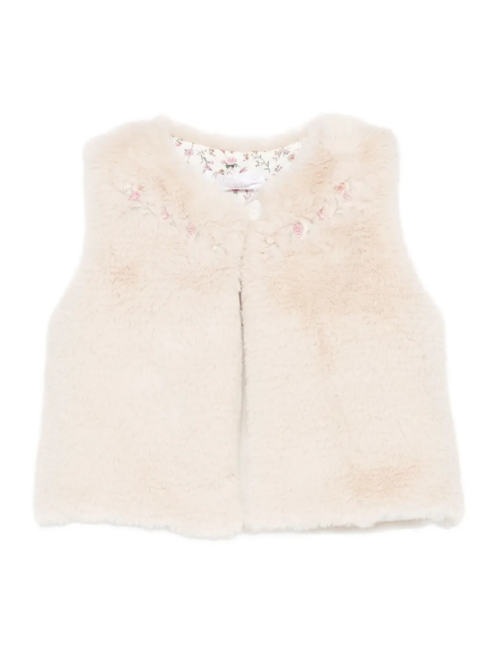 Patachou Kids' Embroidered Waistcoat In Neutral