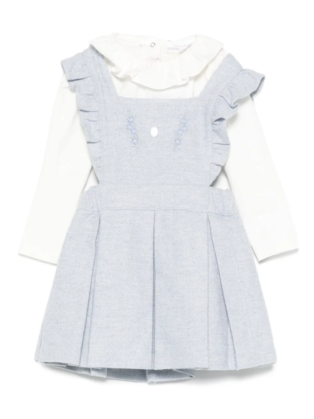 Patachou Pleated Ruffled Dress In Blue
