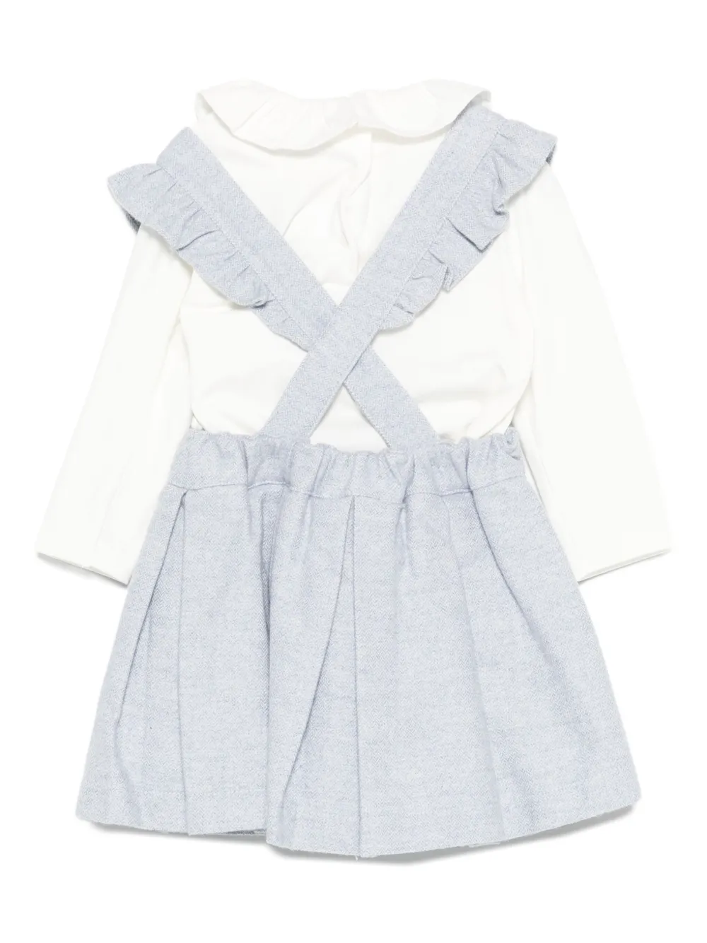 Patachou Pleated Ruffled Dress In Blue