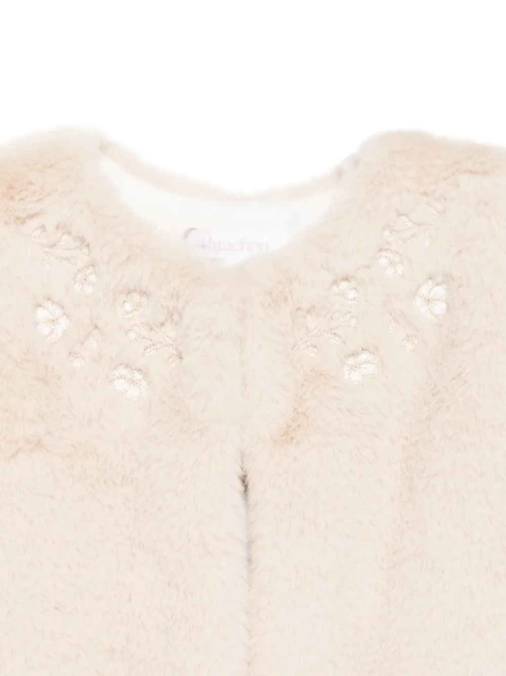 Patachou Floral-embroidered Waistcoat In Neutral