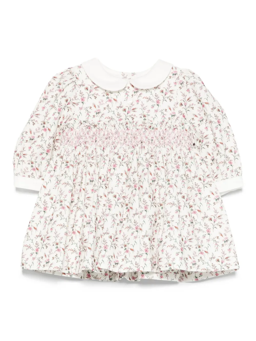Patachou peter-pan collar smocked dress | White | Image 1