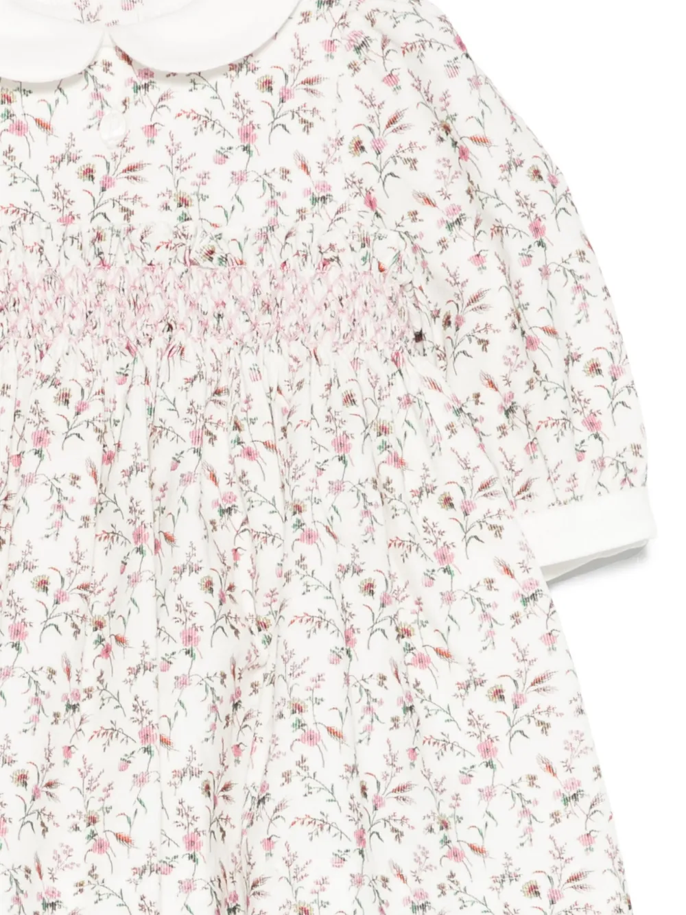 Patachou Gesmockte jurk met Peter Pan-kraag Wit