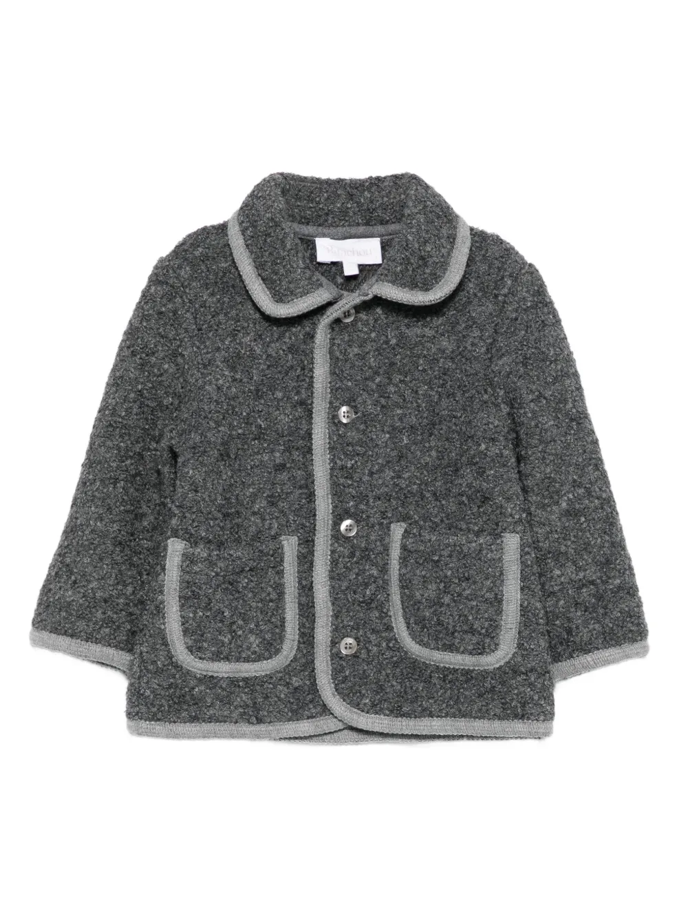 Patachou Babies' Button-fastening Patch-pocket Jacket In Gray