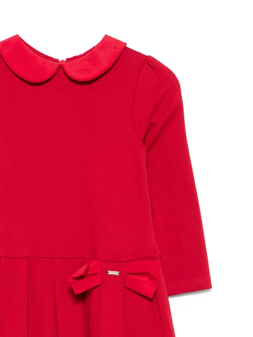 Patachou Geplooide jurk met Peter Pan-kraag Rood