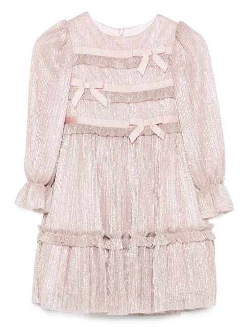 Patachou pleated bow-embellished party dress