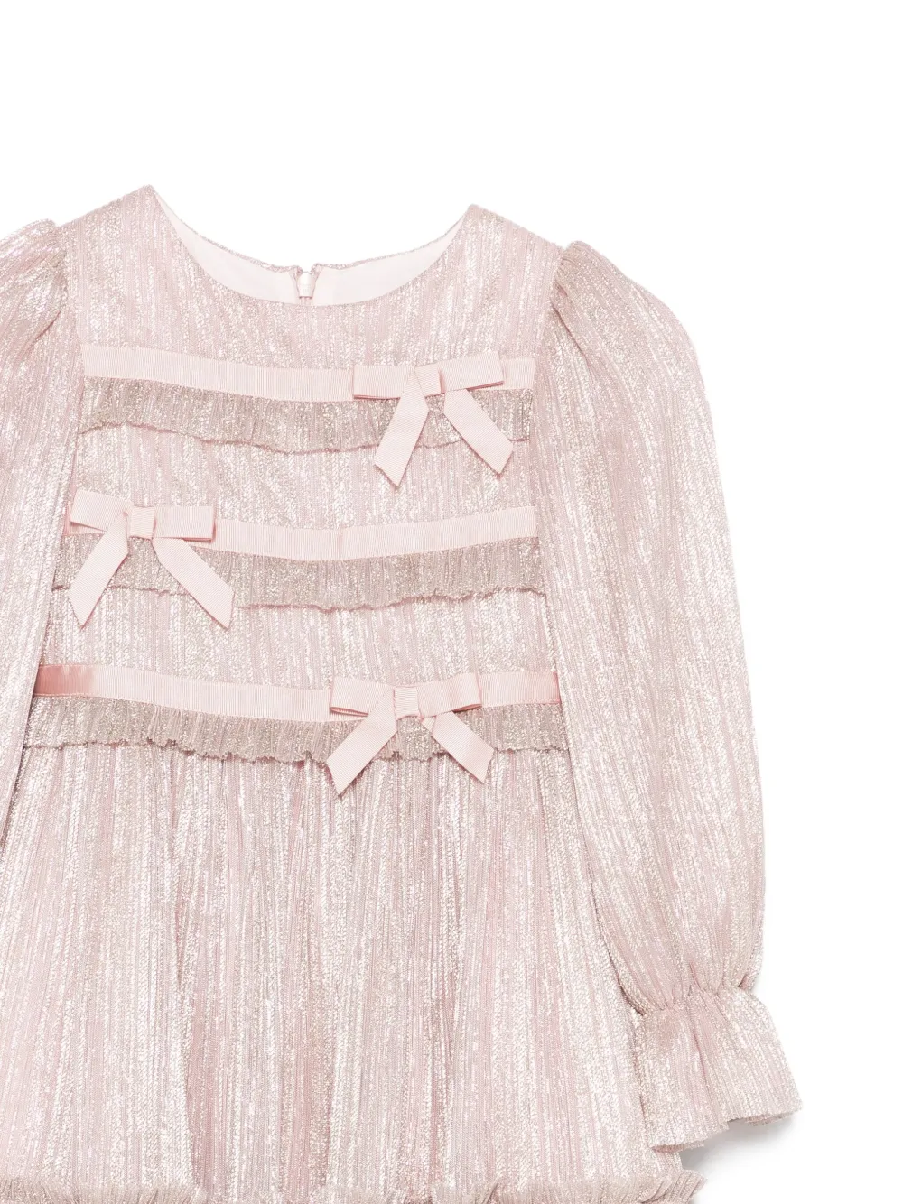 Patachou Geplooide jurk verfraaid met strik Roze