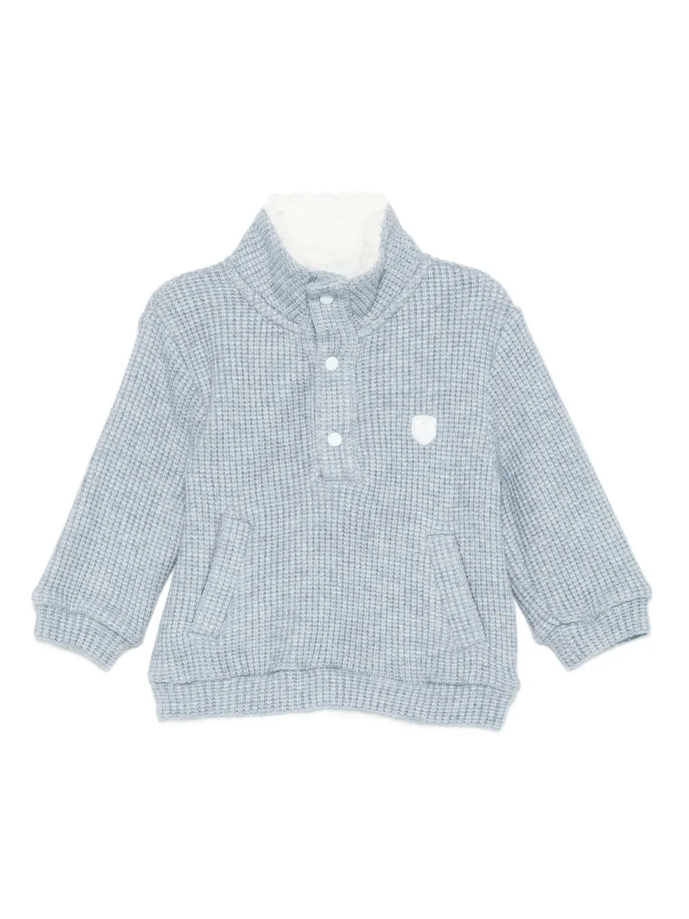 Patachou waffle-knit henley top | Blue | Image 1
