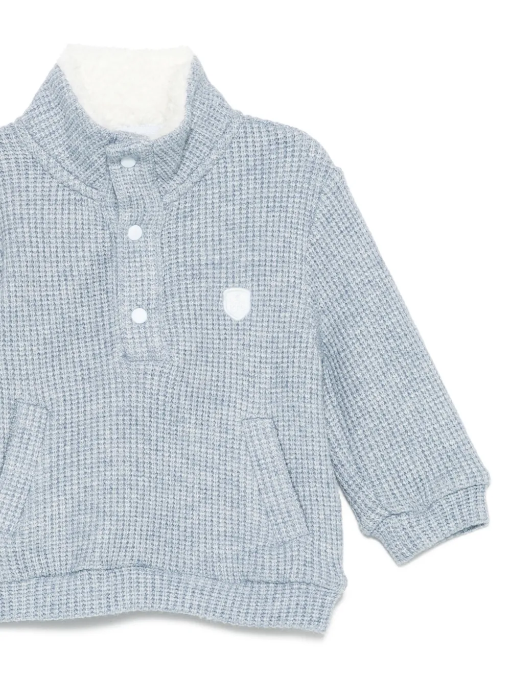 Patachou Henley top met wafelpatroon Blauw