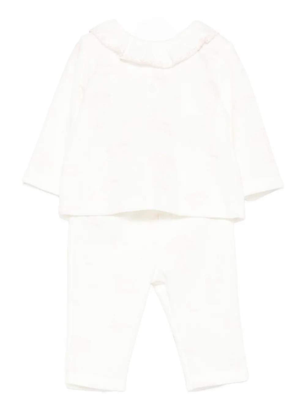 Patachou Ruffled-details Trousers (set Of Two) In White