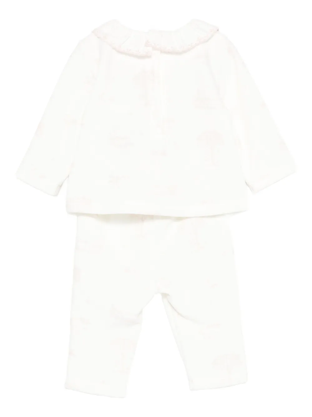 Patachou Ruffled-details Trousers (set Of Two) In White