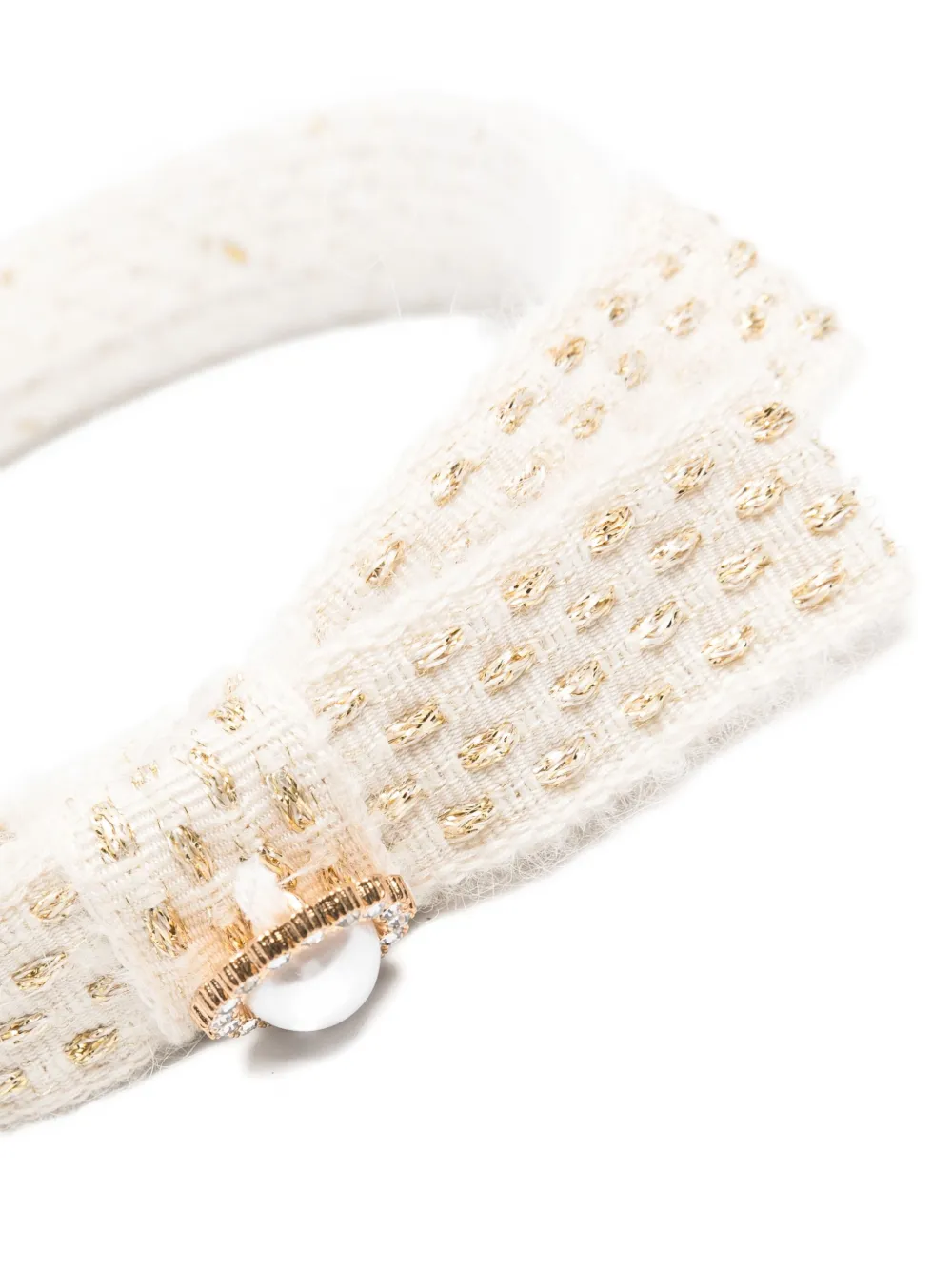 Patachou Geweven haarband met strik - Beige