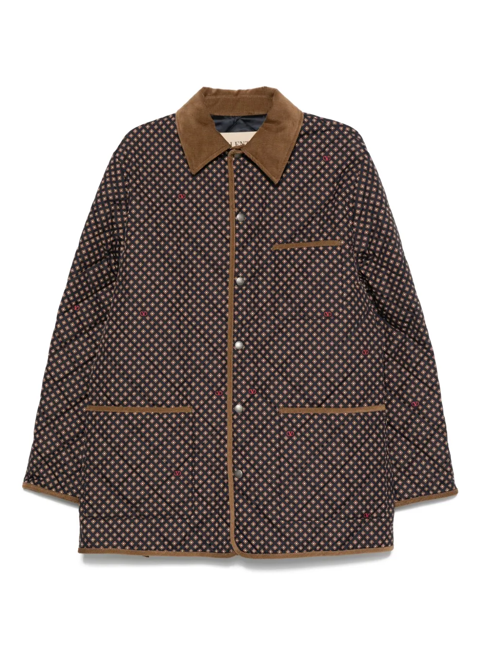 Valentino Garavani corduroy-collar overshirt - ブルー Valentino Garavani corduroy-collar overshirt - ブルー