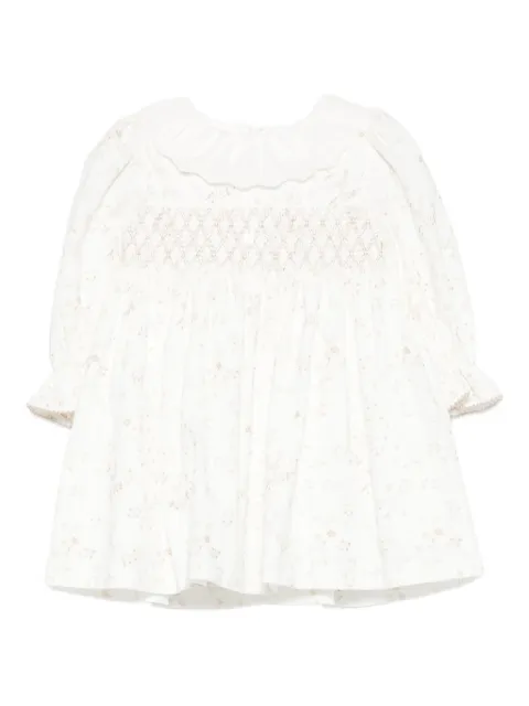 Patachou smocked floral-pattern dress