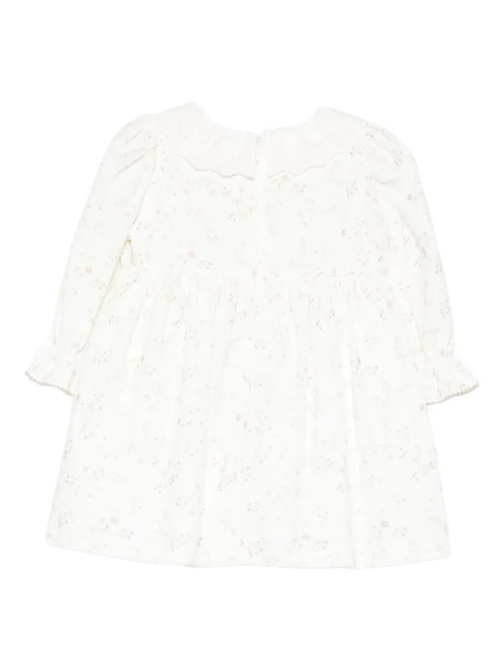 Patachou Smocked Floral-pattern Dress In White