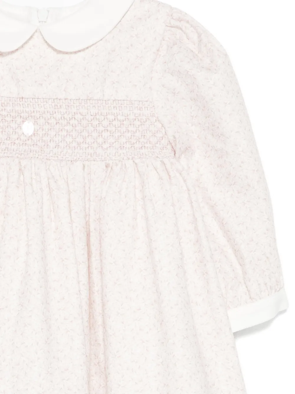 Patachou Peter-pan Collar Smocked Dress In White