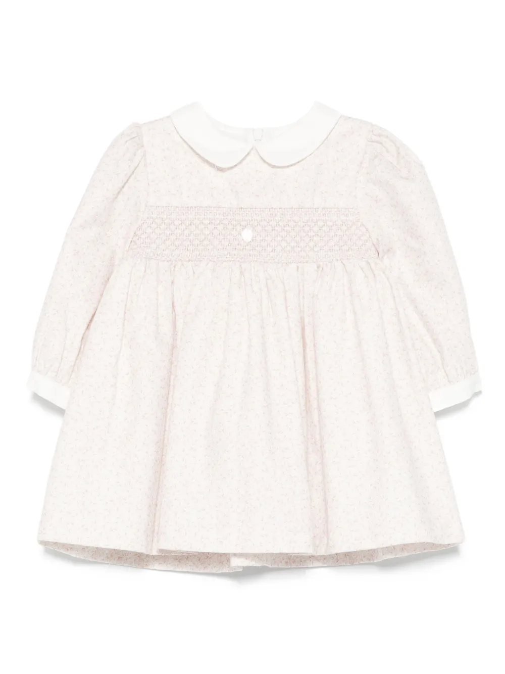 Patachou Peter-pan Collar Smocked Dress In White