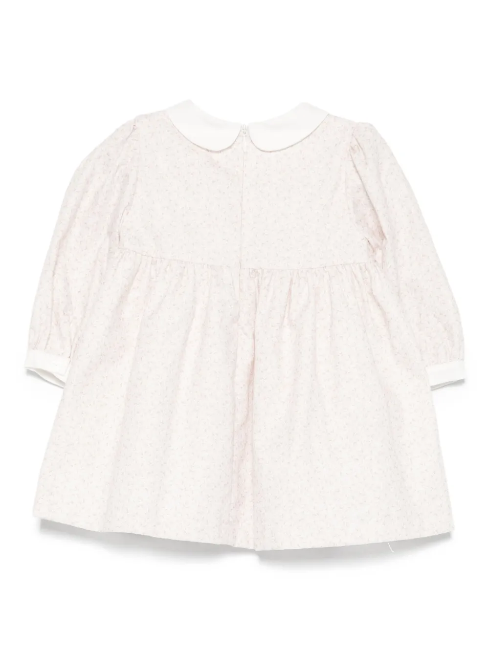Patachou Peter-pan Collar Smocked Dress In White