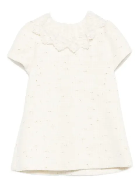 Patachou lace-collar tweed dress