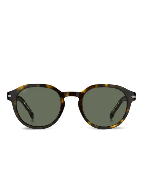 BOSS tortoiseshell round-frame sunglasses