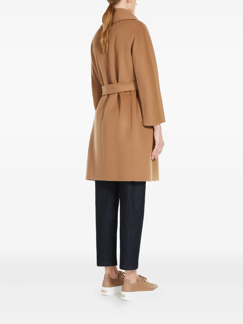 'S Max Mara belted shawl-collar wool coat Bruin