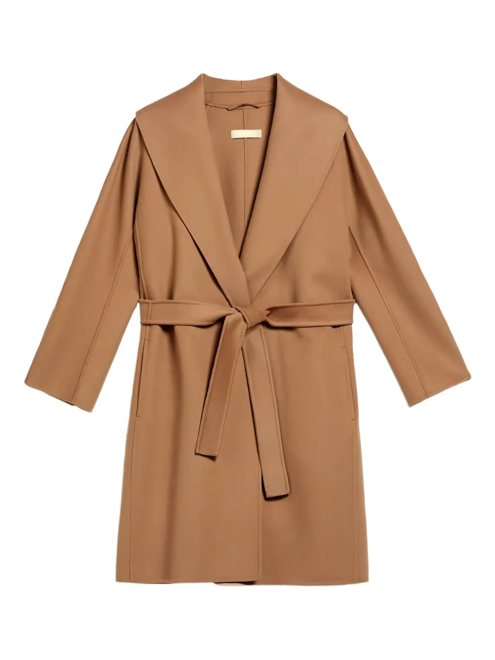 'S Max Mara belted shawl-collar wool coat Bruin