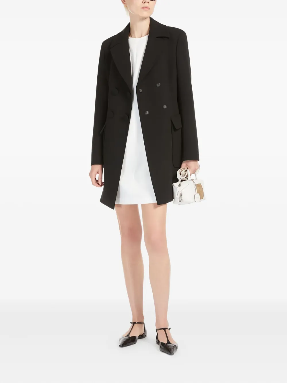Max Mara Eloisa dubbele rij knopen jas Zwart
