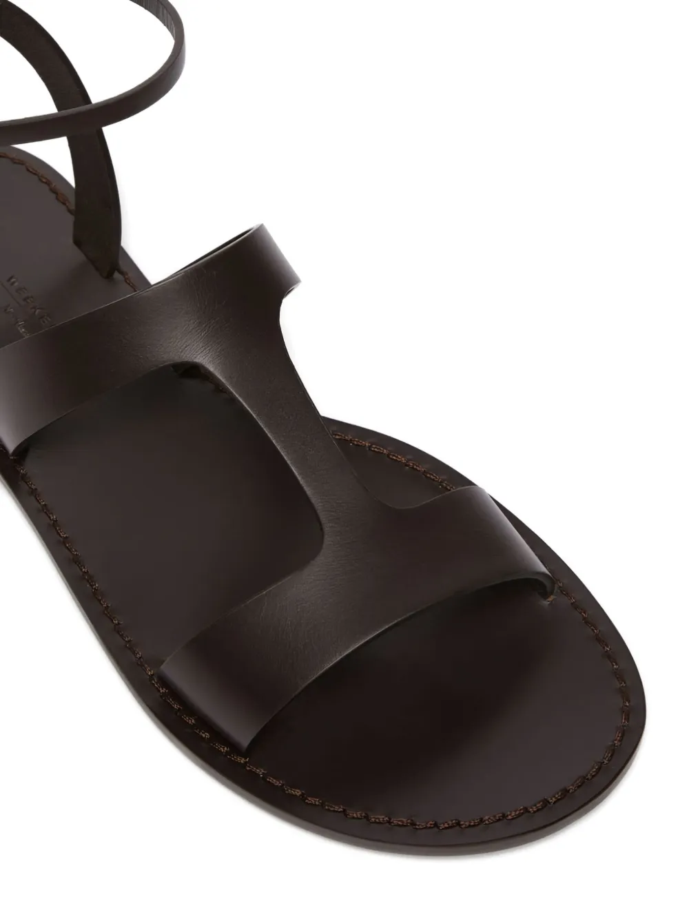 Weekend Max Mara leather flap sandals Brown