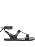 Weekend Max Mara leather flap sandals - Brown