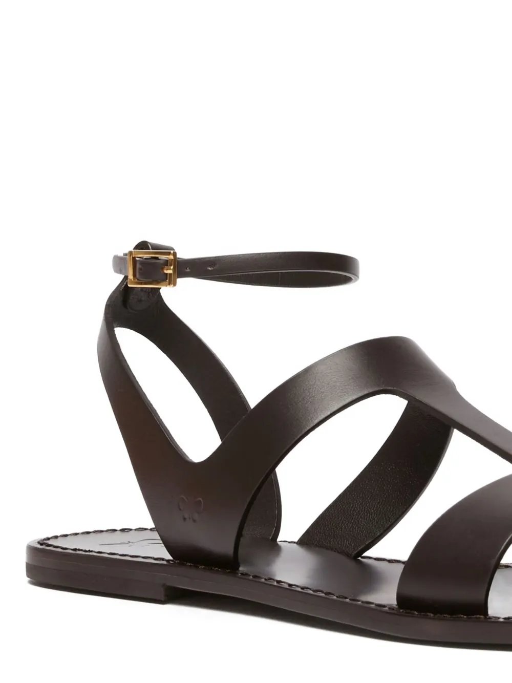 Weekend Max Mara leather flap sandals Brown