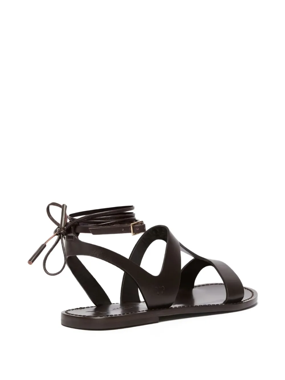 Weekend Max Mara leather flap sandals Brown