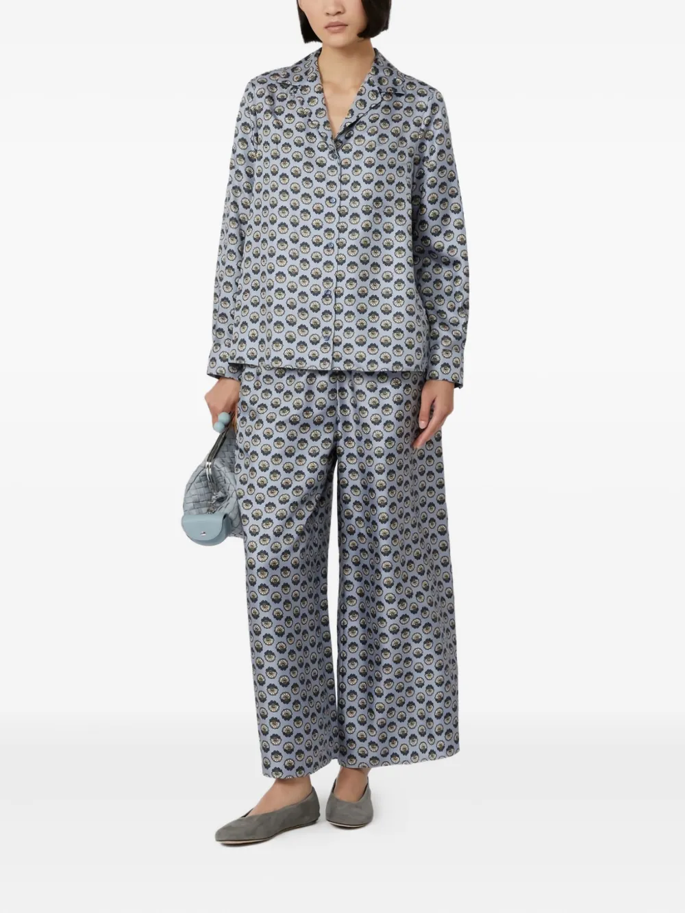 Weekend Max Mara Zijden broek met wijde pijpen Blauw
