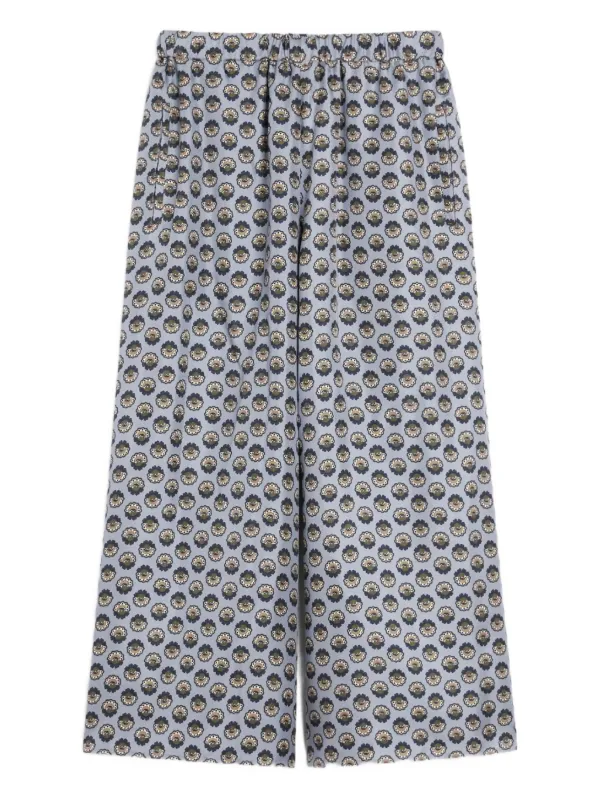 Weekend Max Mara シルク パンツ ワイド Weekend Max Mara シルク ワイドパンツ | ブルー | FARFETCH JP
