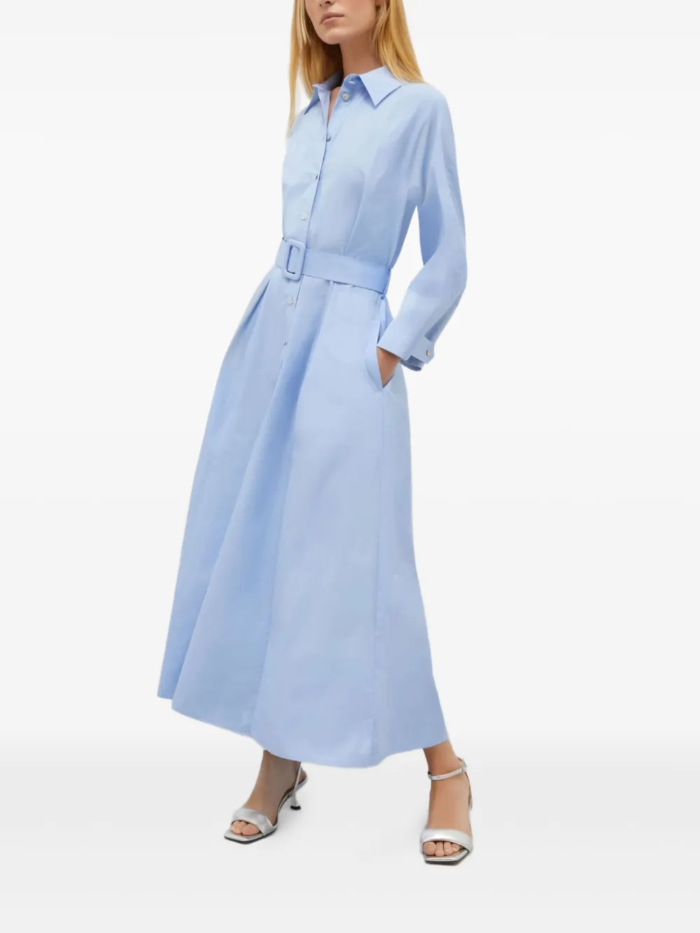 Marella Button-up blousejurk met ceintuur Blauw
