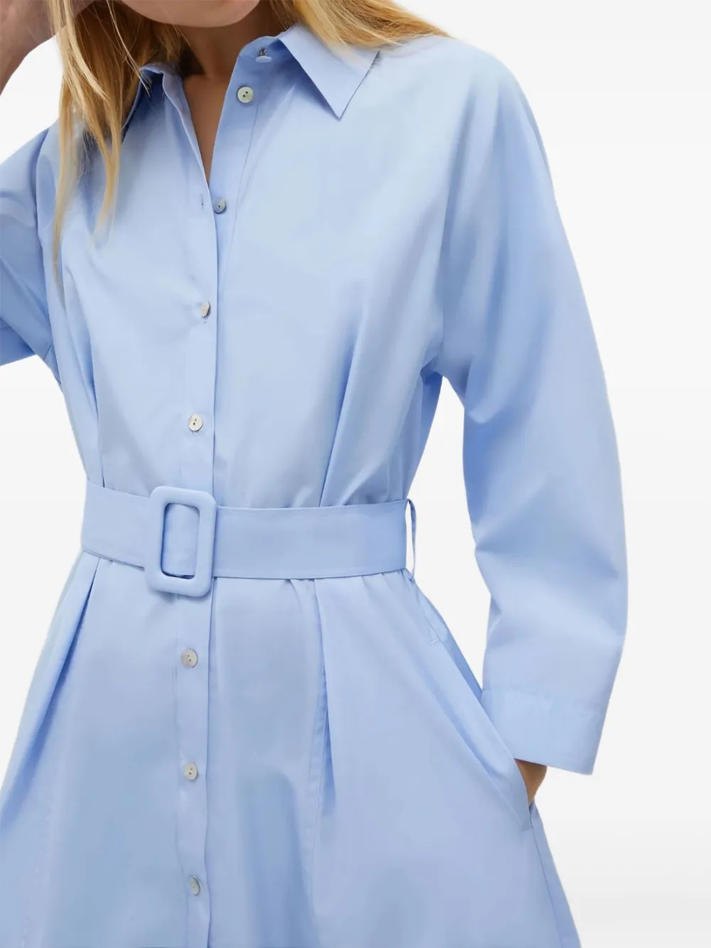 Marella Button-up blousejurk met ceintuur Blauw