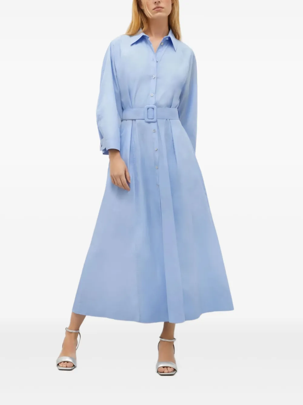 Marella Button-up blousejurk met ceintuur Blauw