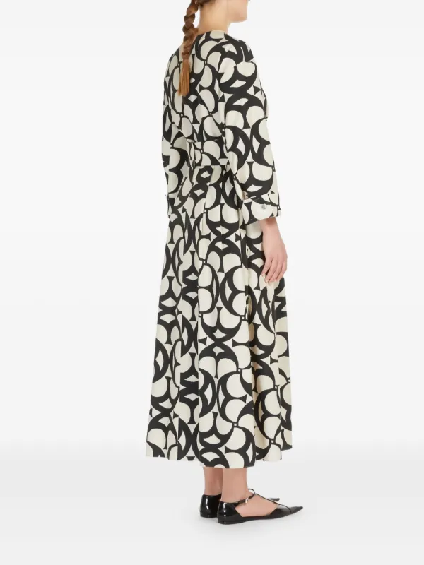 Max Mara Geometric-print Midi Dress - Black Max Mara Geometric-print Midi Dress - Black