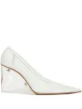 Sportmax 90mm leather wedge platforms - White