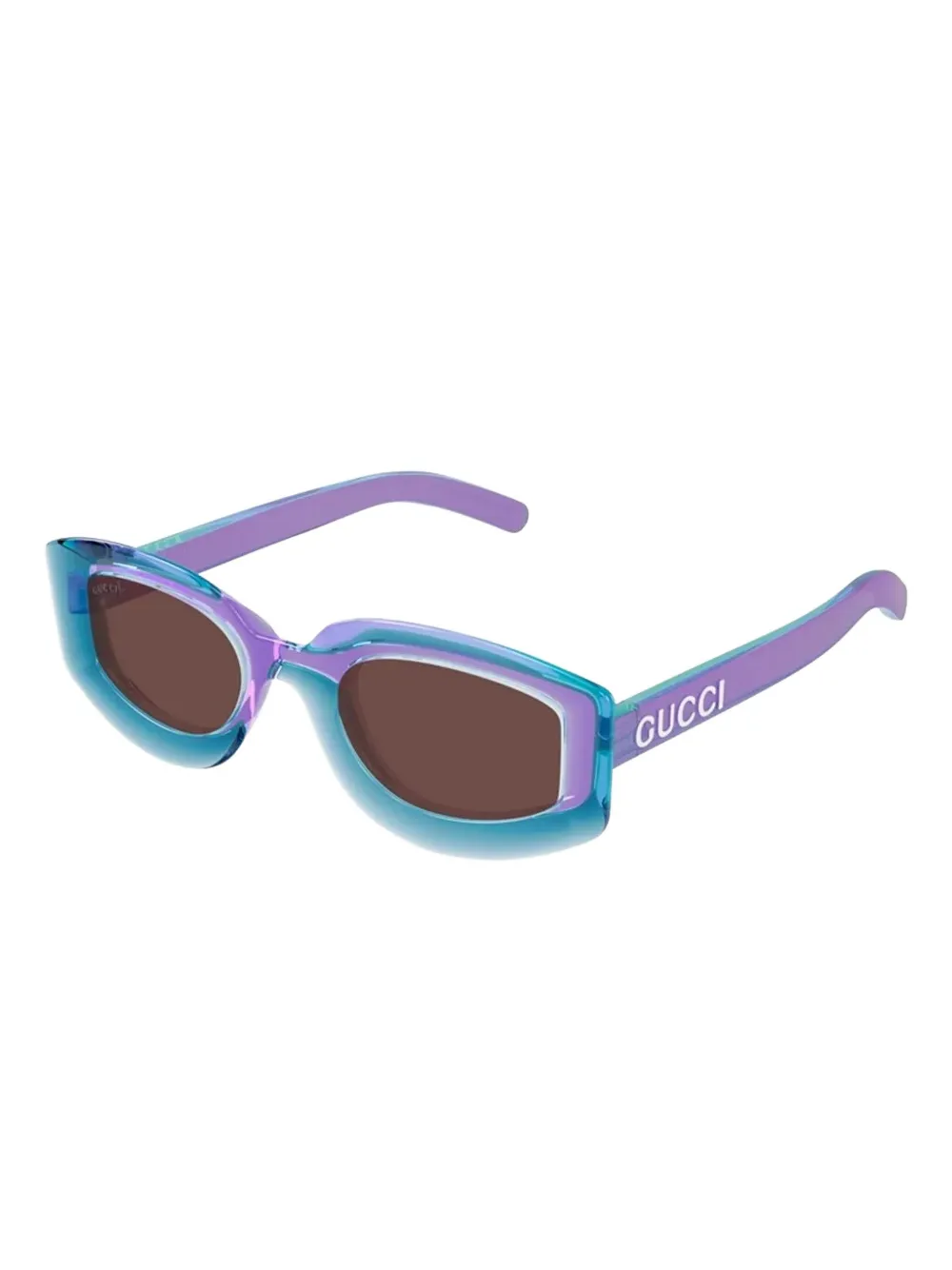 Gucci Eyewear geometric-frame sunglasses Blauw