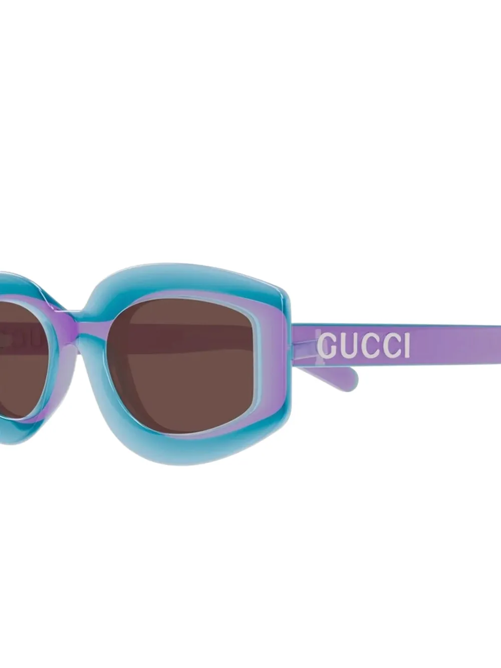 Gucci Eyewear geometric-frame sunglasses Blauw